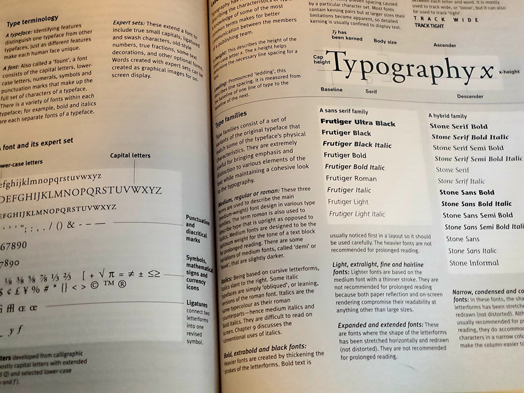 Sample page from Style Guide showing typography text.